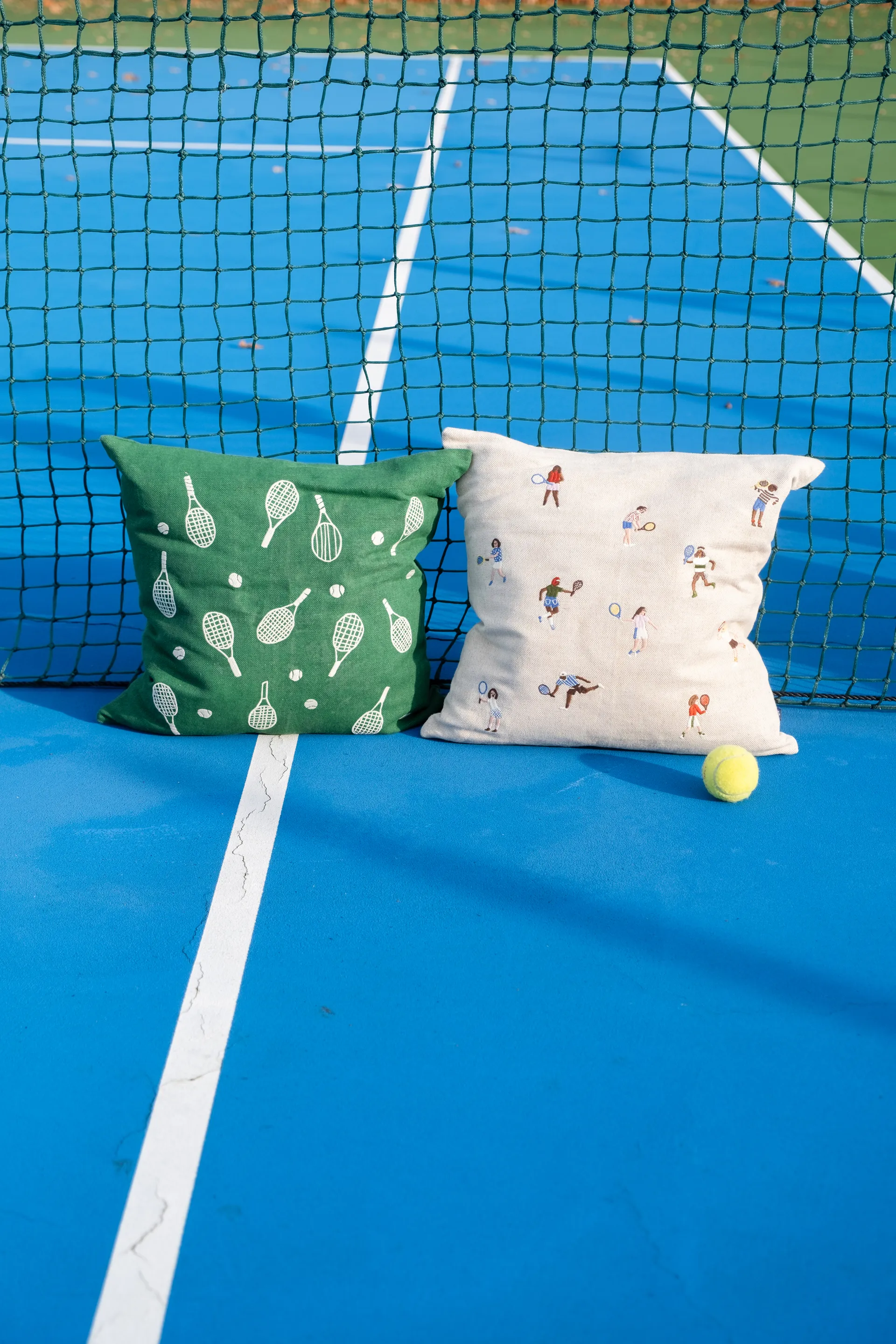Tennis racket cushion cover 48x48 cm, Green Fine Little Day