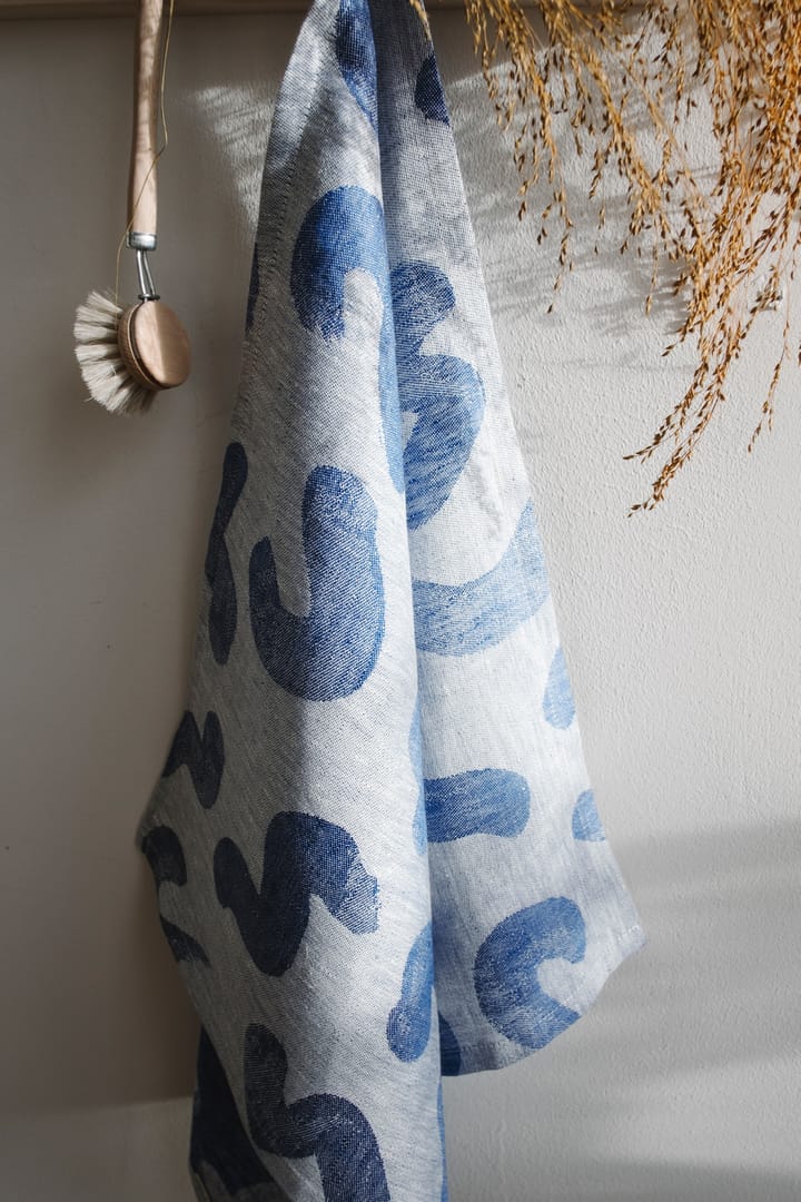 Udon kitchen towel 58x58 cm - Blue-white - Fine Little Day