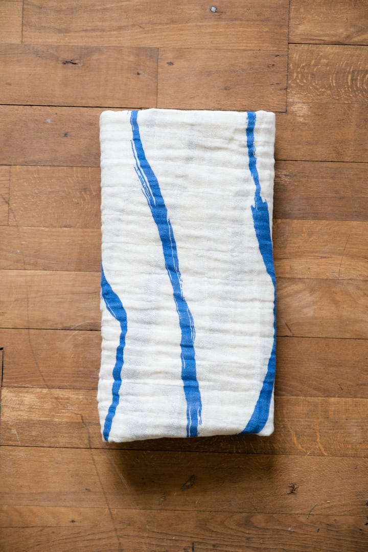 Våg muslin throw 120x120 cm - Blue - Fine Little Day