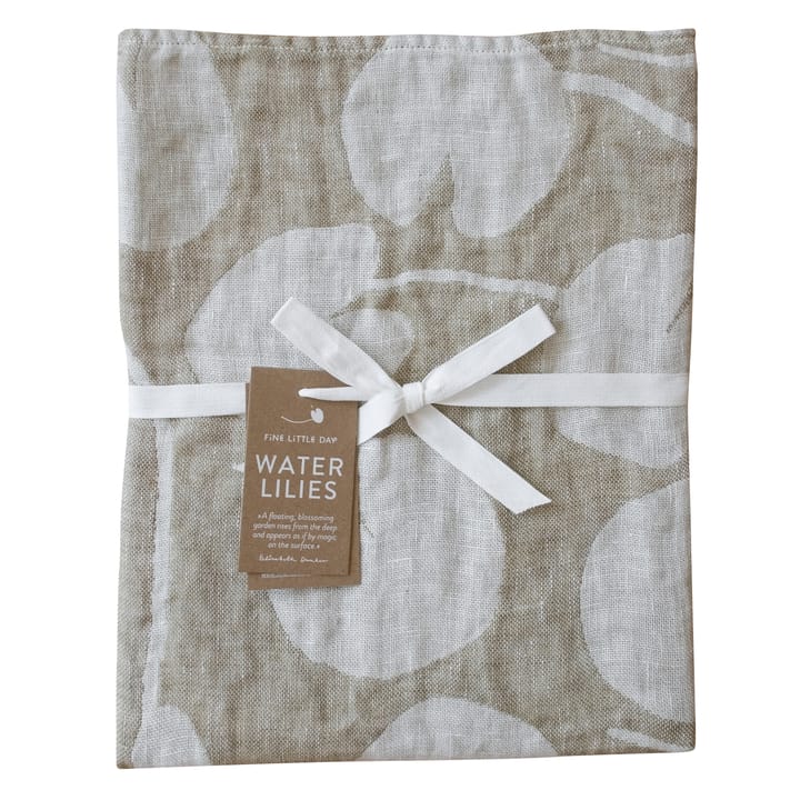 Water lilies bath towel linen - olive - Fine Little Day