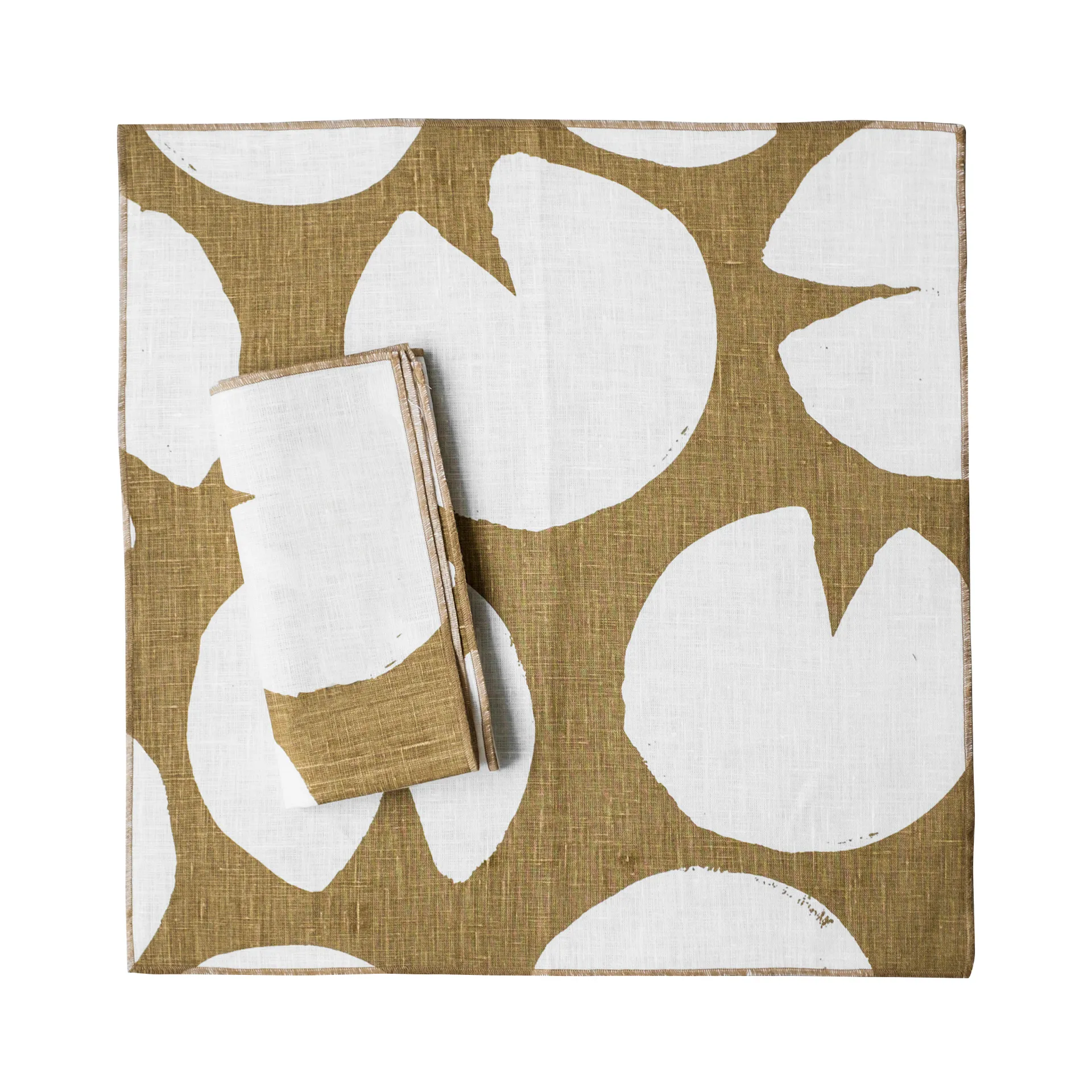 Water Lilies linen napkins 2-pack, mustard (yellow) Fine Little Day