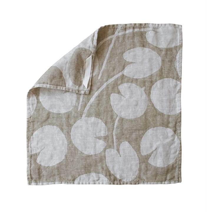 Water lilies linen towel 43x43 cm - olive - Fine Little Day