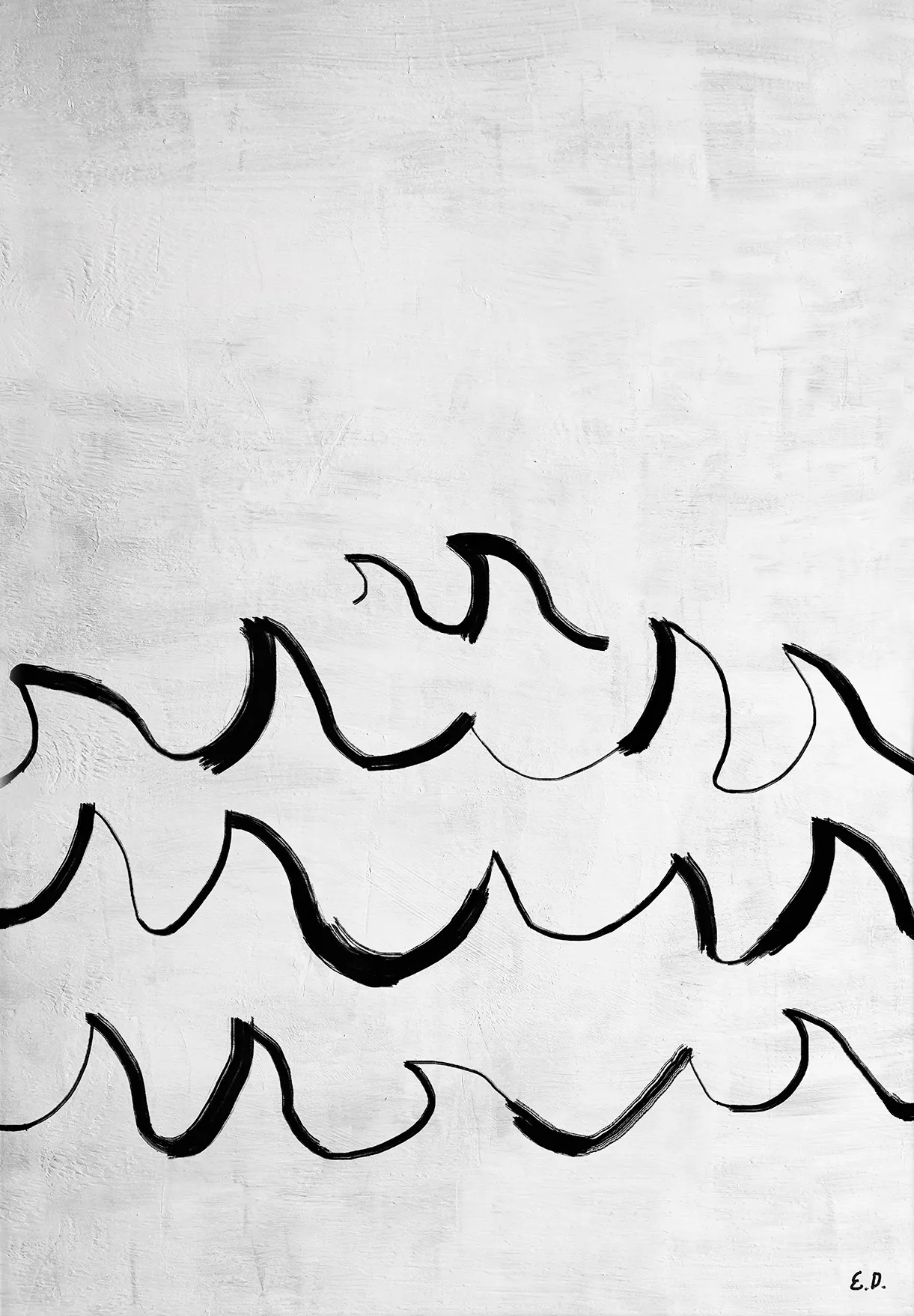 Fine Little Day Wave poster 50x70 cm Black-white | Scandinavian Design | Posters | Grey