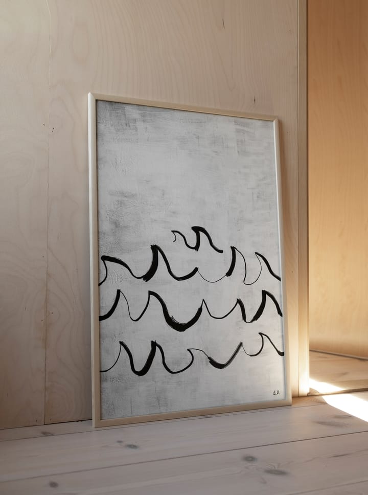 Wave poster 50x70 cm - Black-white - Fine Little Day