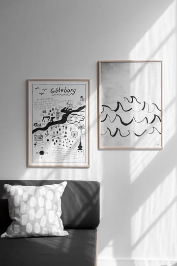 Wave poster 50x70 cm - Black-white - Fine Little Day