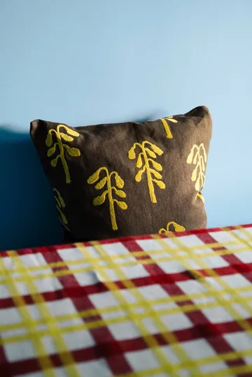 Weeping birch cushion cover - Brown-yellow, 48x48 cm - Fine Little Day