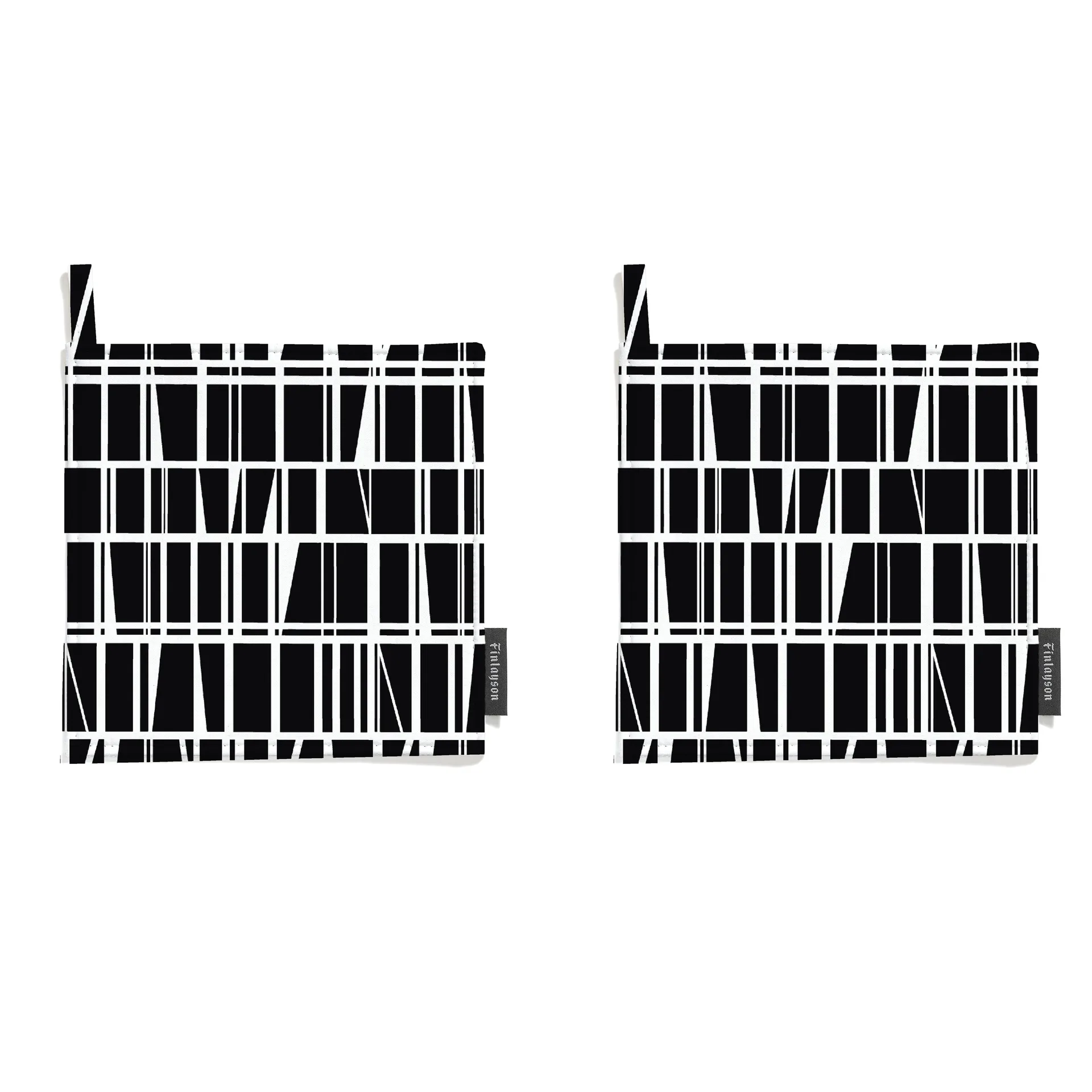 Coronna oven mitt 2-pack, Black - White Finlayson