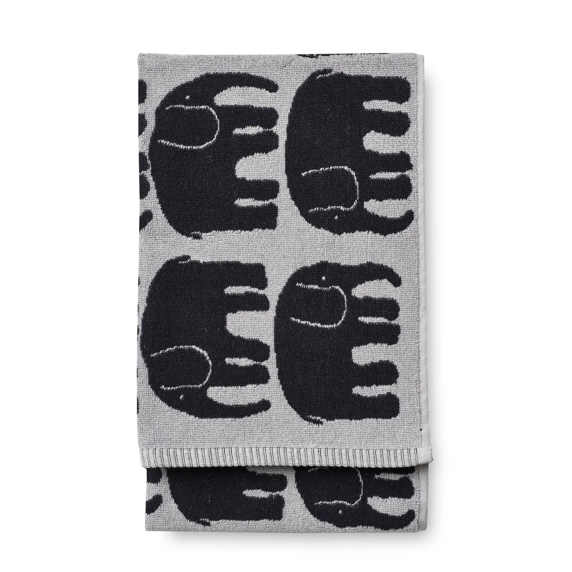 Elefantti bath towel, Black - Grey Finlayson