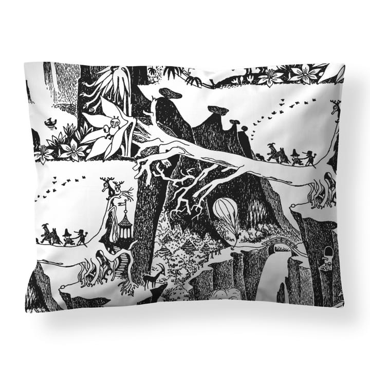 Moomin adventures pillowcase, Black - White Finlayson