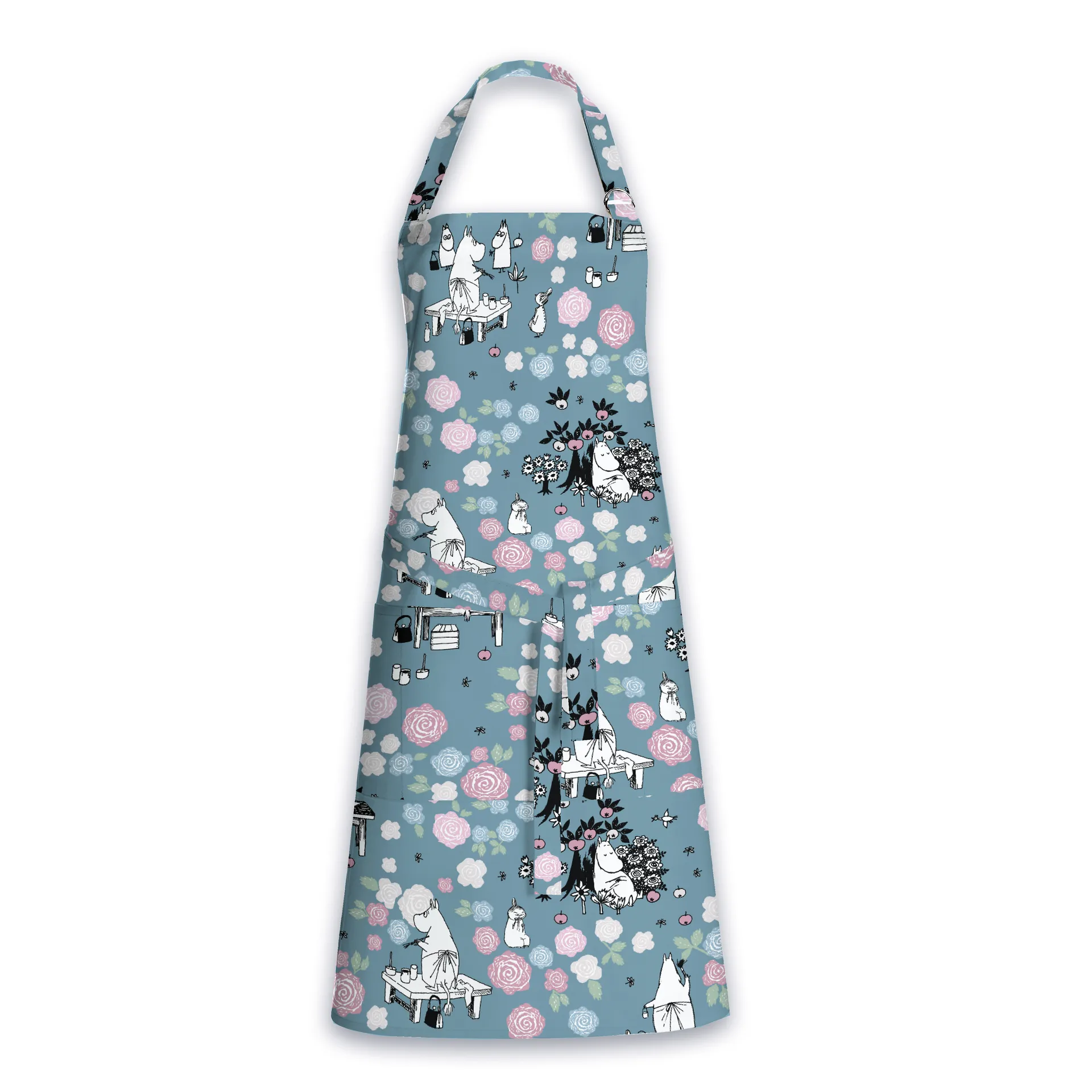 Moomin mamma day dreamer apron, Dark blue - Pink Finlayson