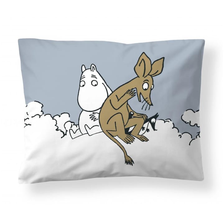 Moomin troll and Sniff pillowcase50x60 cm - light blue - Finlayson