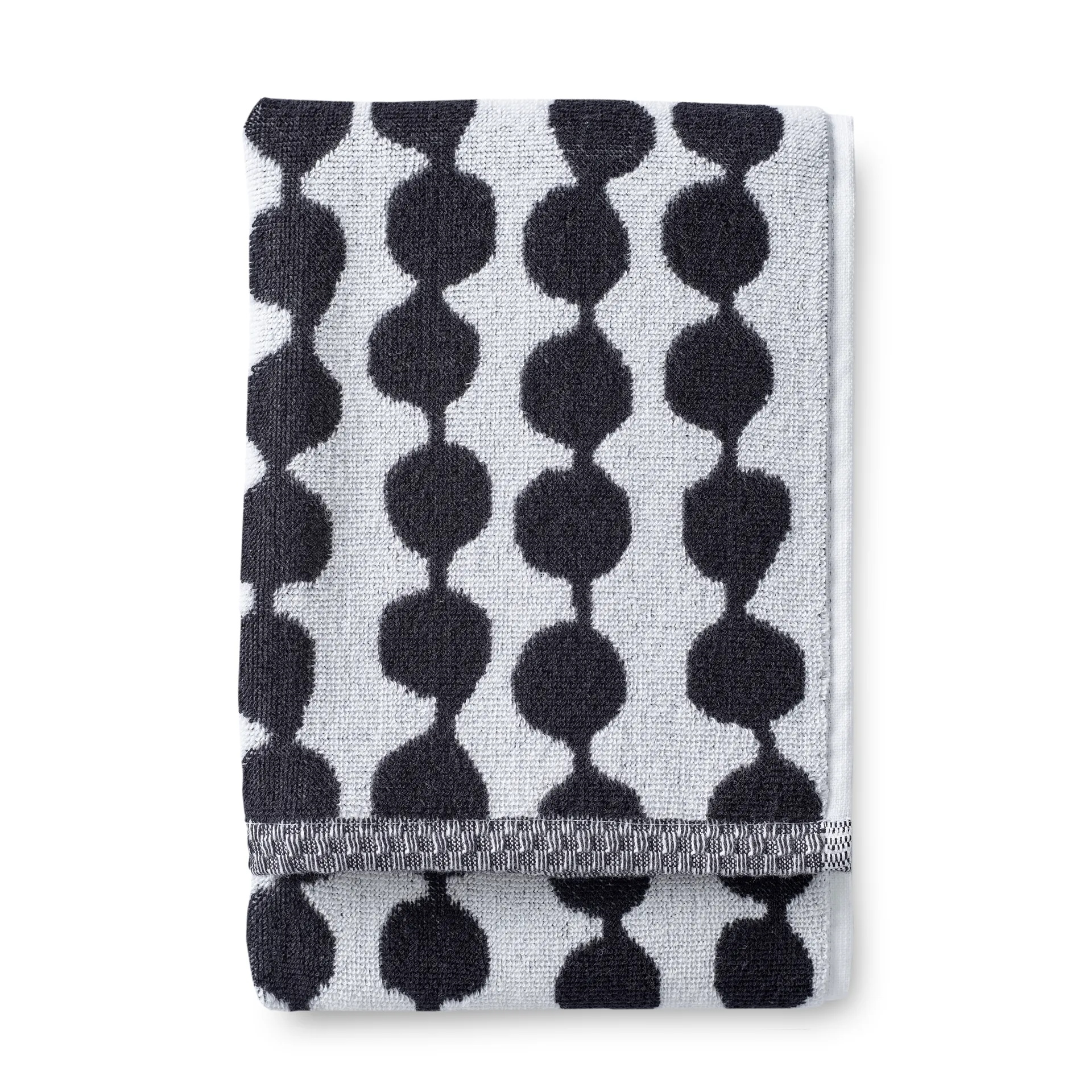 Pampula towel, Black - White Finlayson