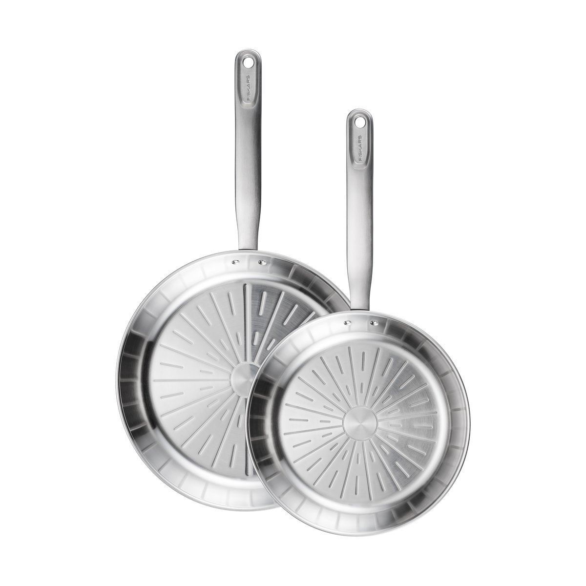 Fiskars All Steel Pure frying pan set 2 parts | Scandinavian Design | Frying pans & skillets | Silver-coloured