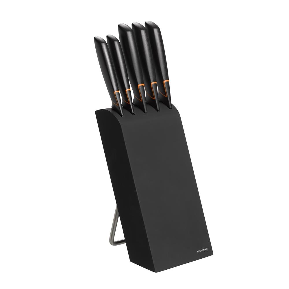 Fiskars Edge knife block with 5 knives black | Scandinavian Design | Knife blocks | Black