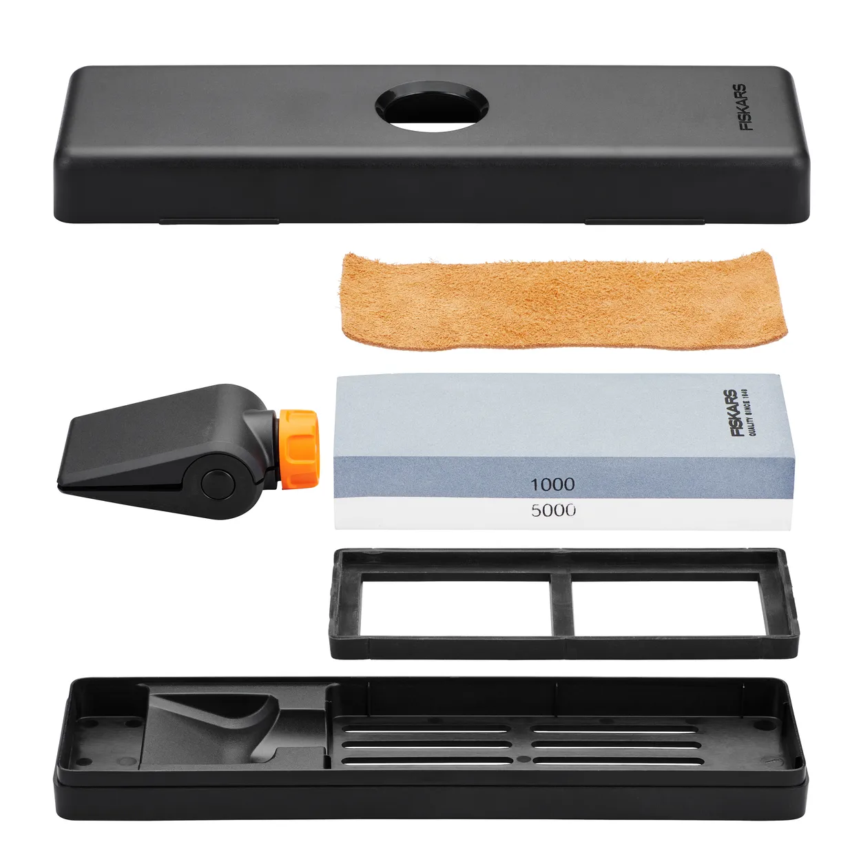 Fiskars knife sharpening set Black-orange | Scandinavian Design | Knife sharpeners, stones & honing knives | Orange