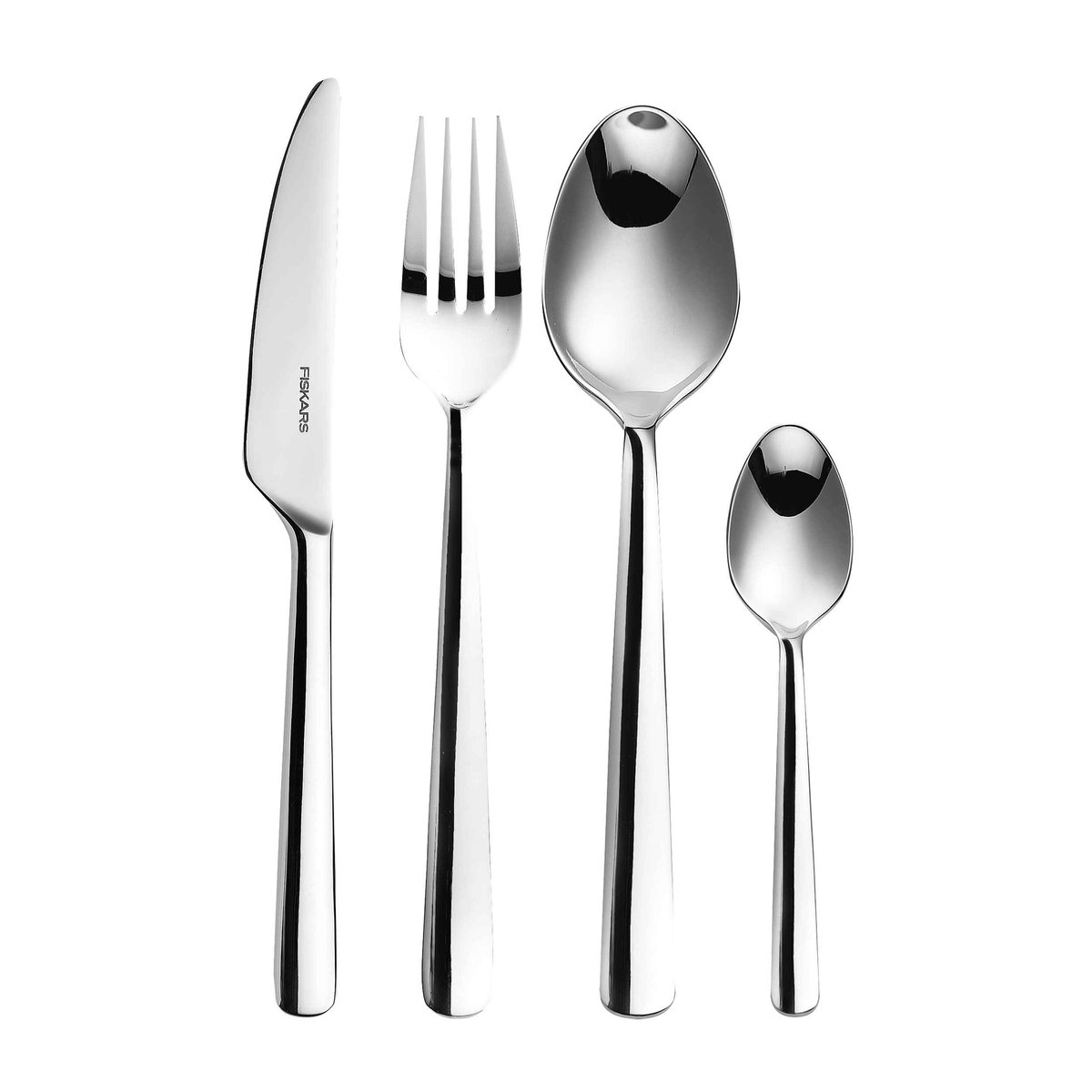 Fiskars Functional Form cutlery smooth 16 pieces | Scandinavian Design | Cutlery sets | Silver-coloured
