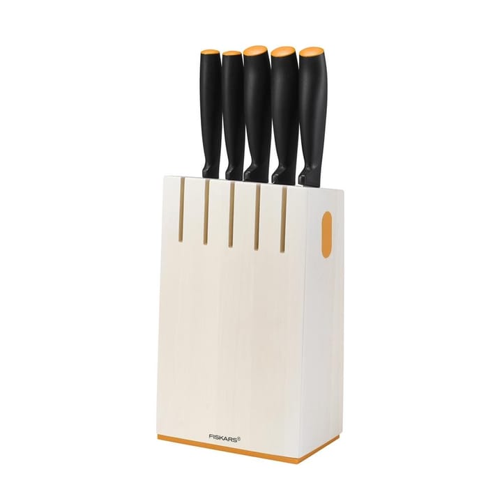 Functional Form knife block with 5 knives - white - Fiskars