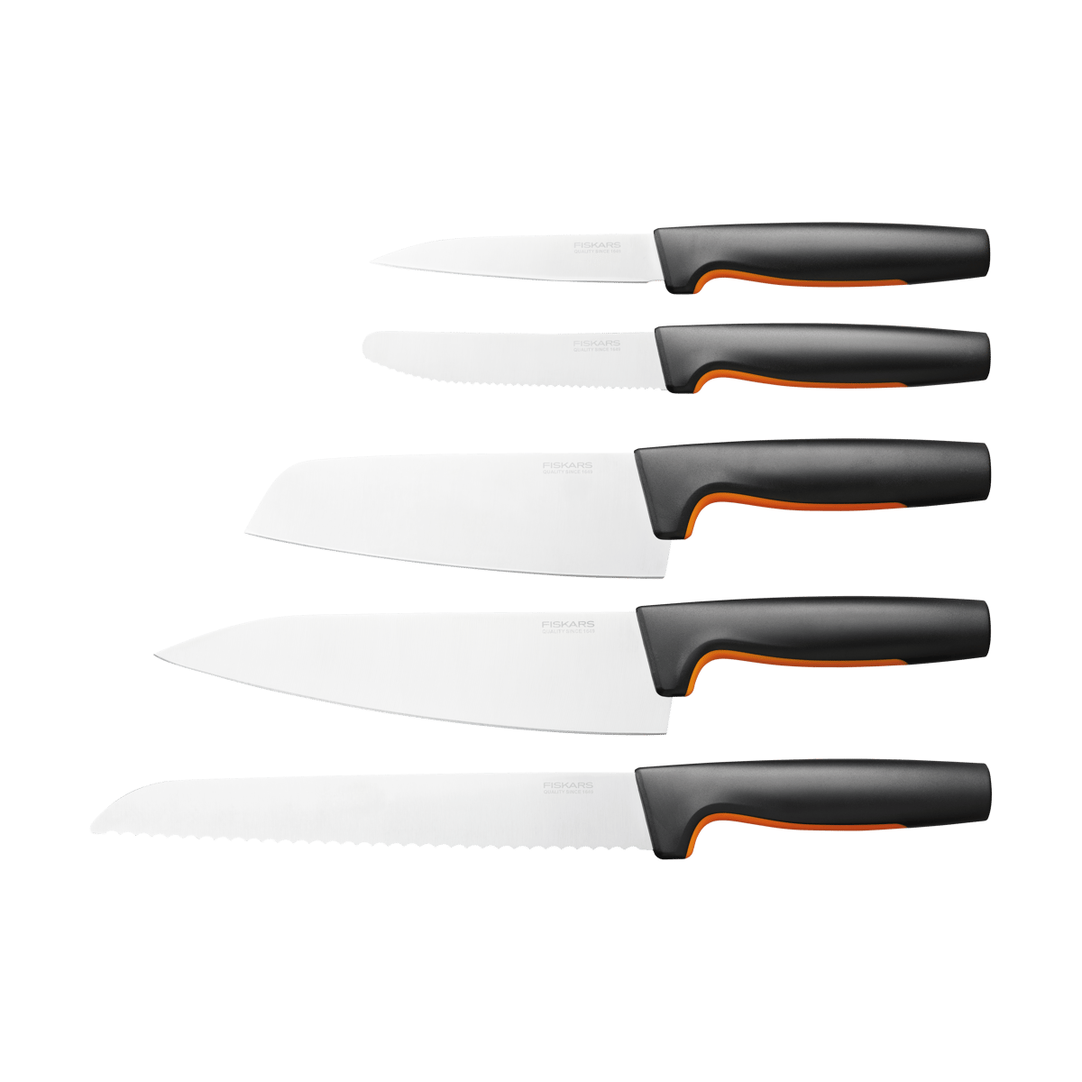 Fiskars Functional Form knife set large 5 pieces | Scandinavian Design | Knife sets | Black