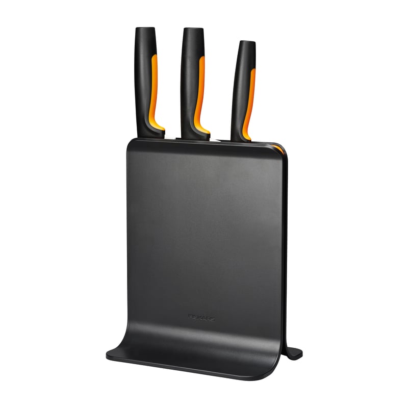 Fiskars Functional Form plastic knife block with 3 knives 4 pieces