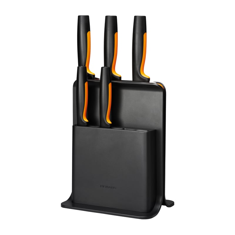 Fiskars Functional Form plastic knife block with 5 knives 6 pieces
