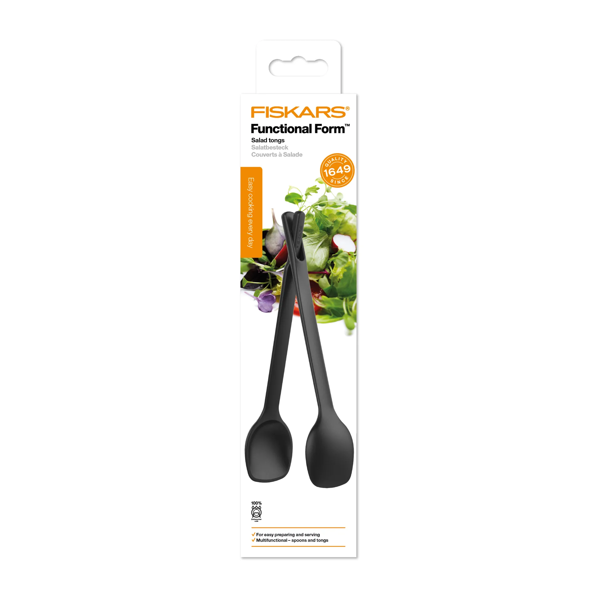 Functional Form salad cutlery 2-pack, Black Fiskars