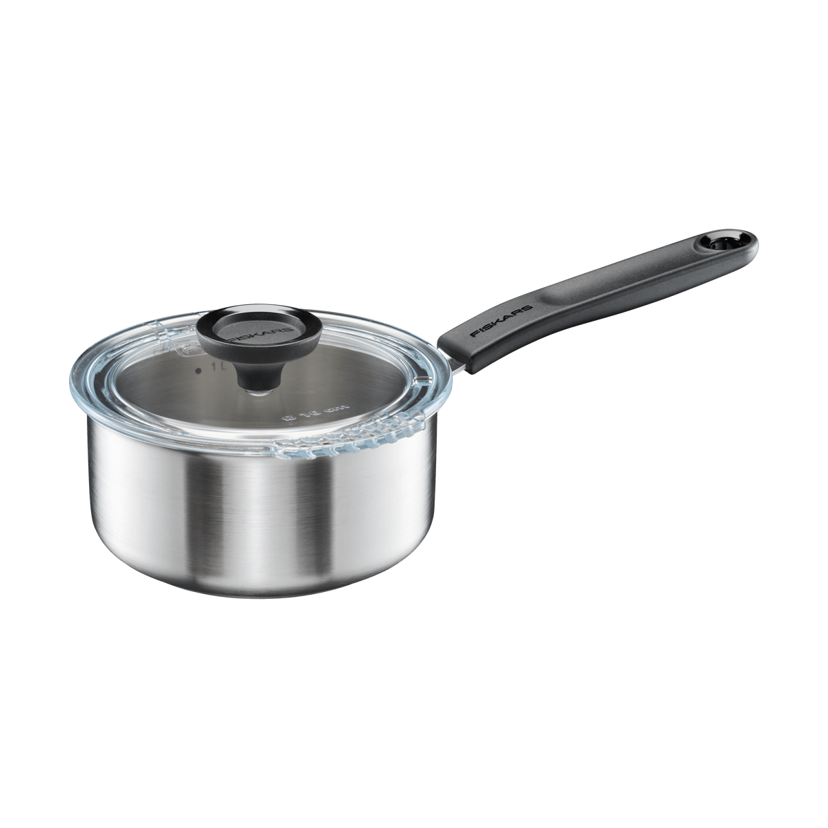 Fiskars Functional Form saucepan with lid 1.5 L | Scandinavian Design | Cooking pots & Casserole dishes | Silver-coloured