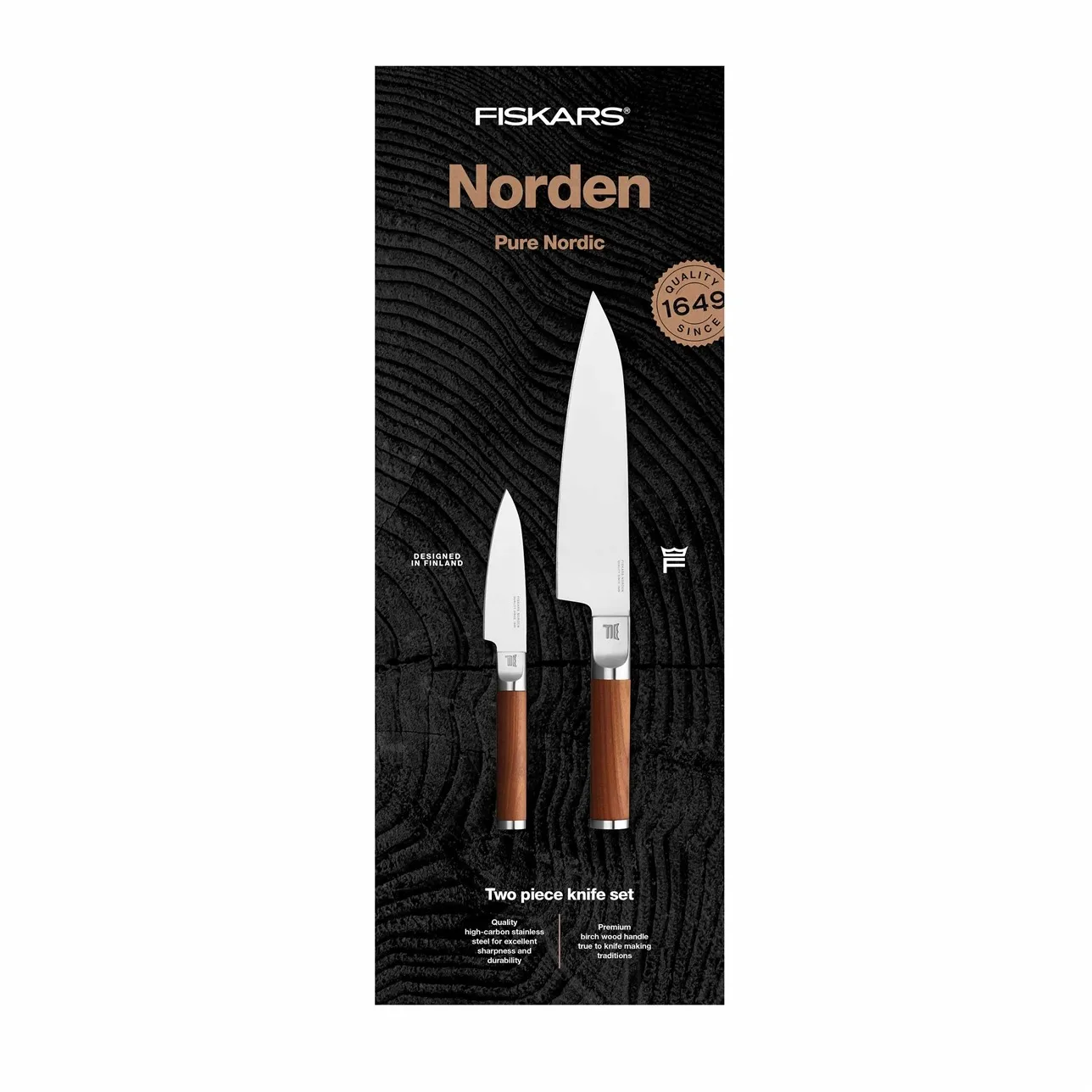 Norden chef's knife + vegetable knife set 2 pieces from Fiskars