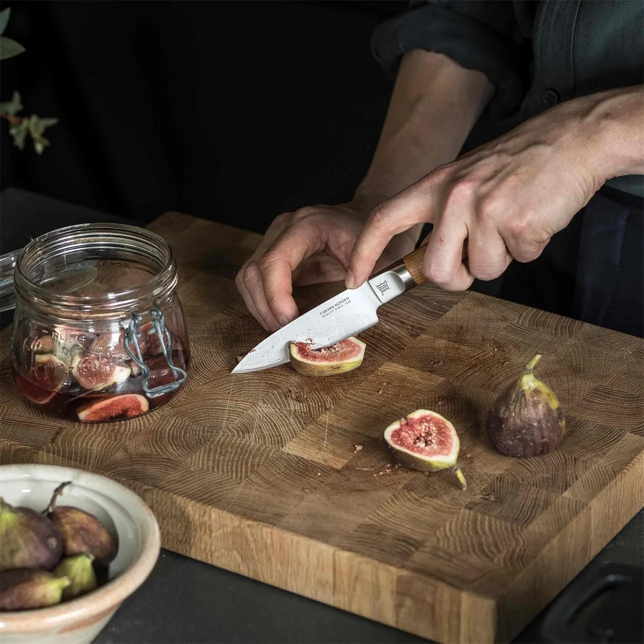 Norden chef's knife + vegetable knife set 2 pieces, Stainless steel-birch Fiskars