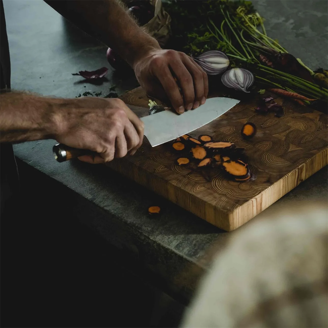 Norden chef's knife + vegetable knife set 2 pieces, Stainless steel-birch Fiskars