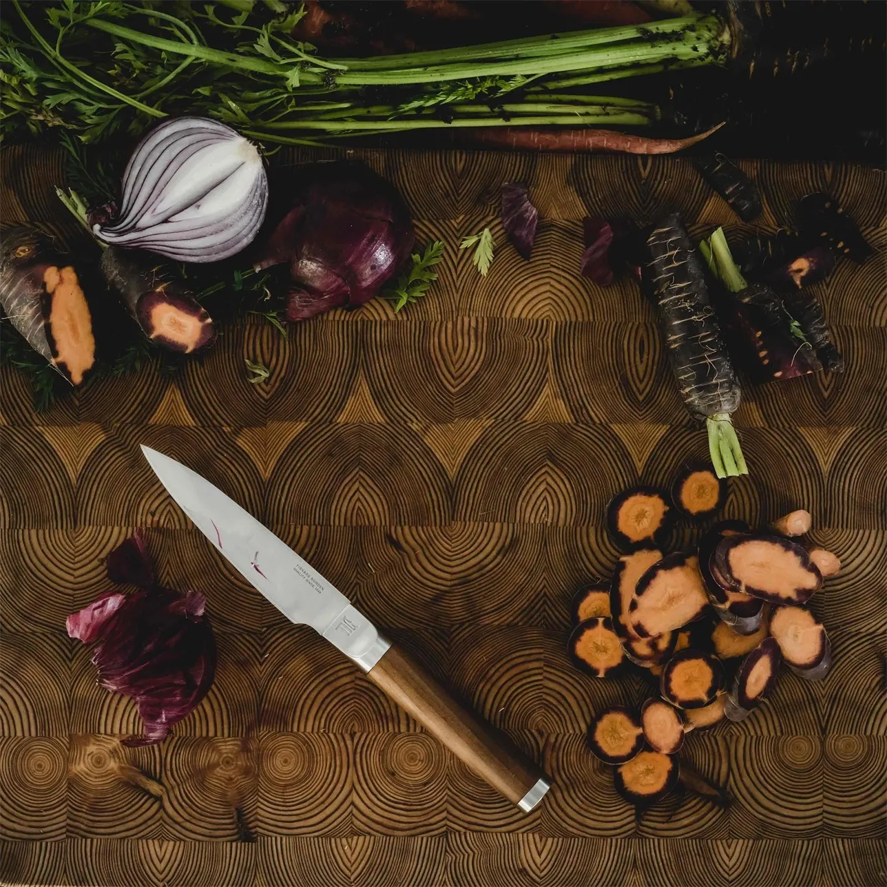 Norden chef's knife + vegetable knife set 2 pieces, Stainless steel-birch Fiskars