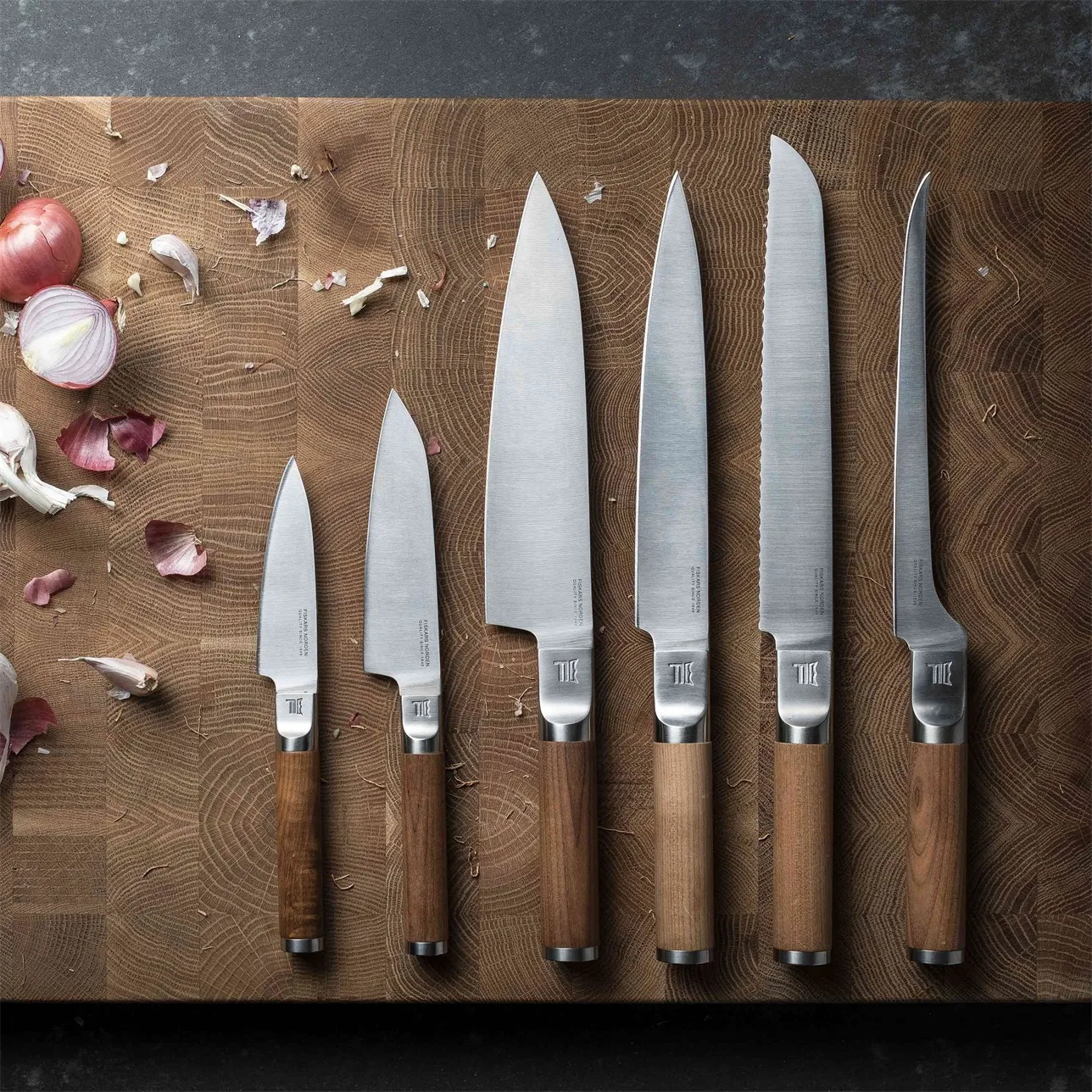 Norden chef's knife + vegetable knife set 2 pieces, Stainless steel-birch Fiskars