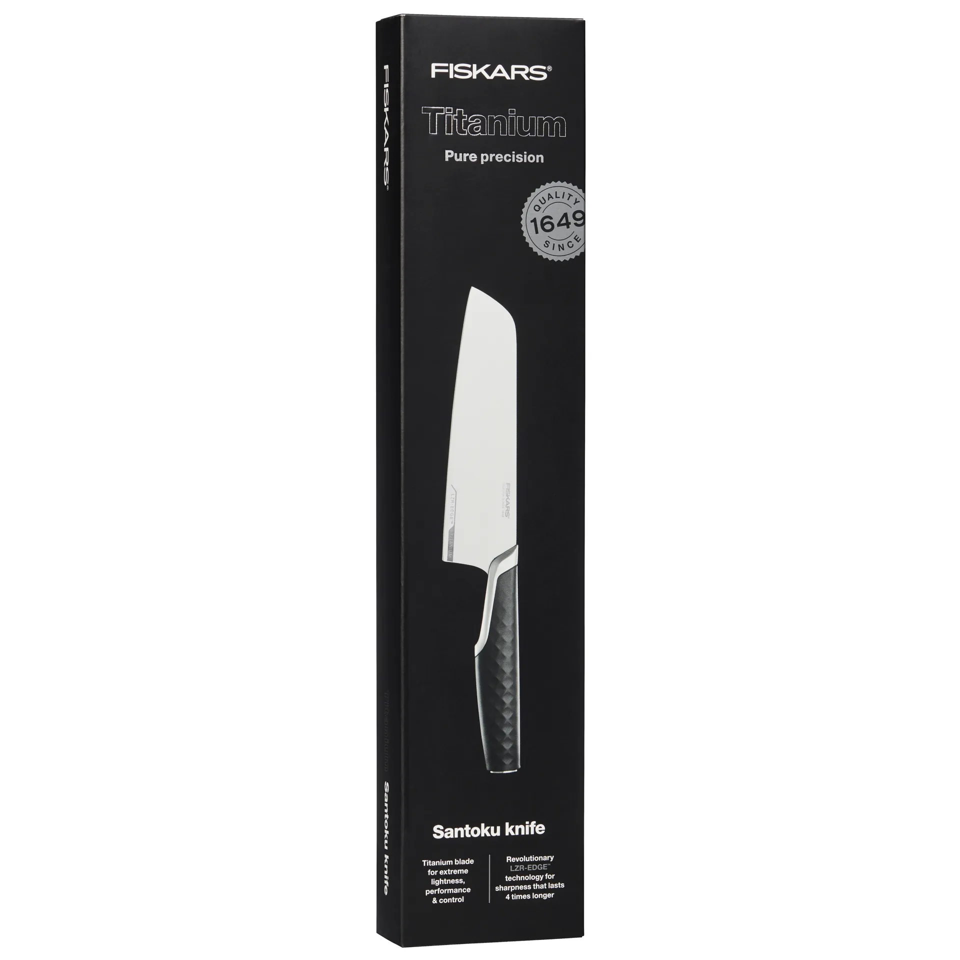 Titanium santoku knife 16 cm, Black Fiskars