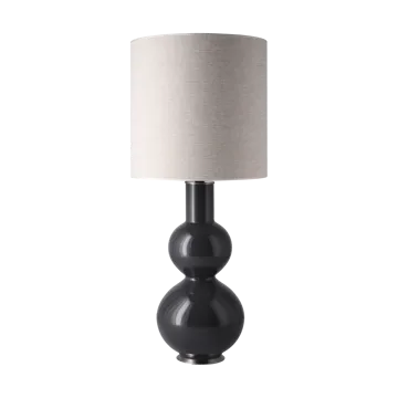 Augusta table lamp grey lamp base - London Beige M - Flavia Lamps