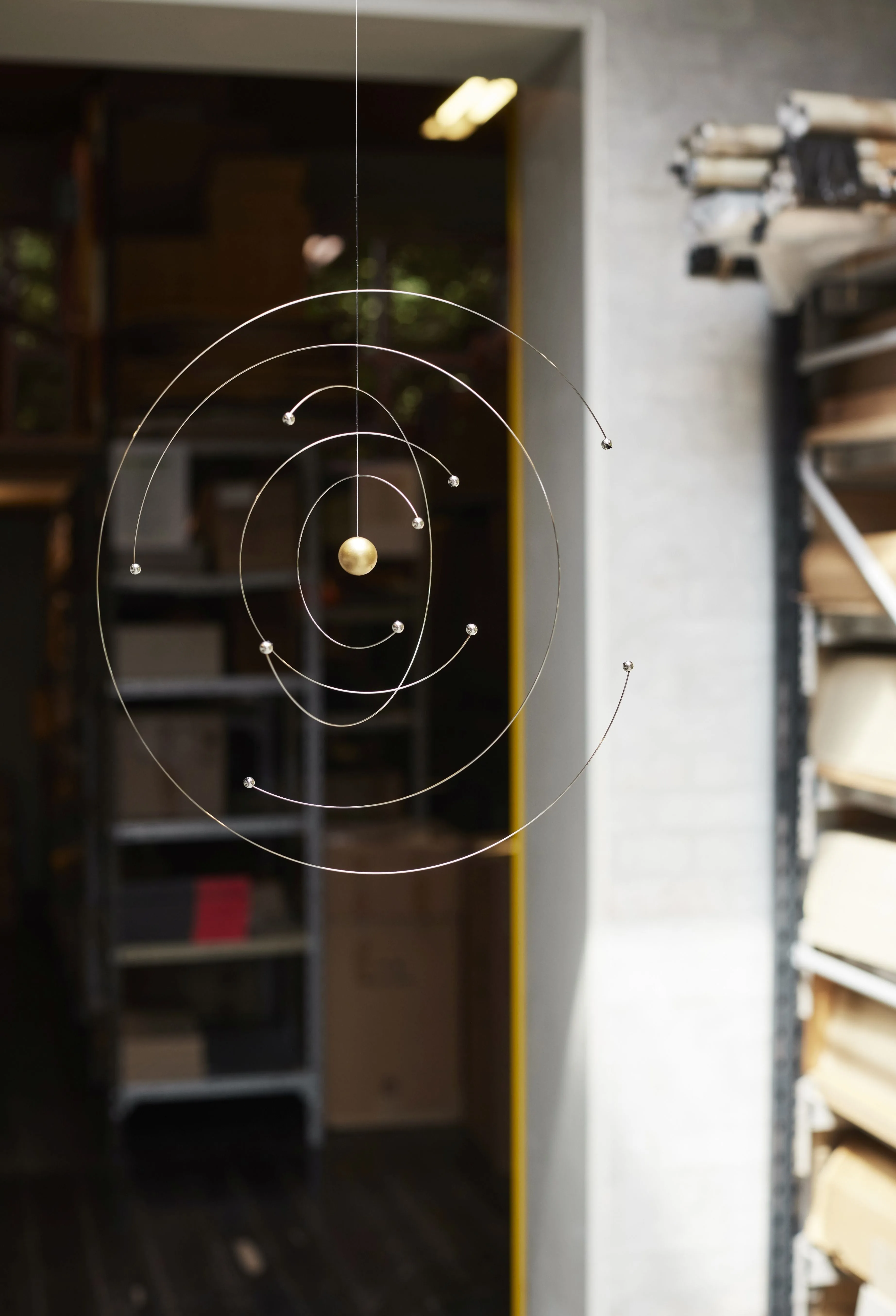 Niels Bohr Atom Model Mobile - Handmade Steel Hanging Decor Made In Denmark