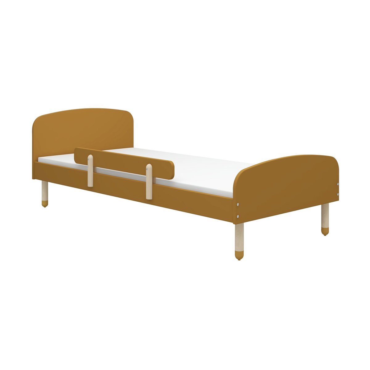 FLEXA Dots bed with rail 96x204 cm Yellow