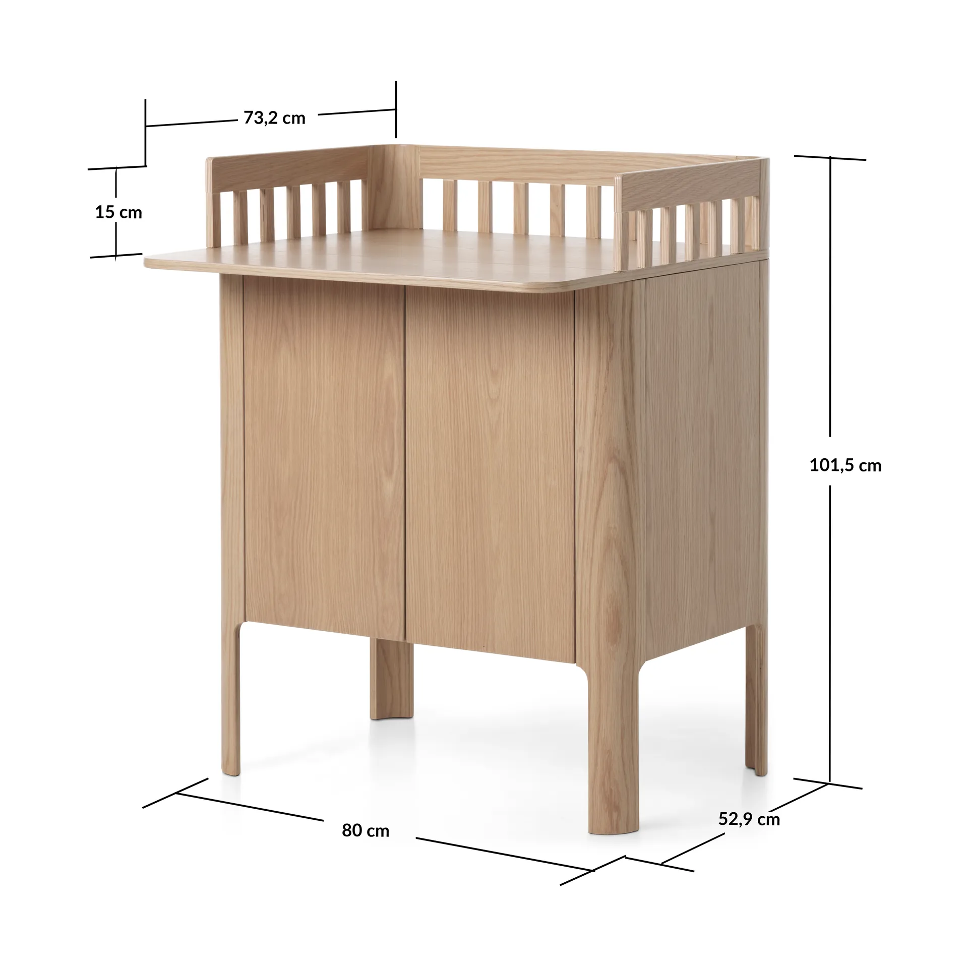 Nova changing table 80x101 cm, Oak FLEXA