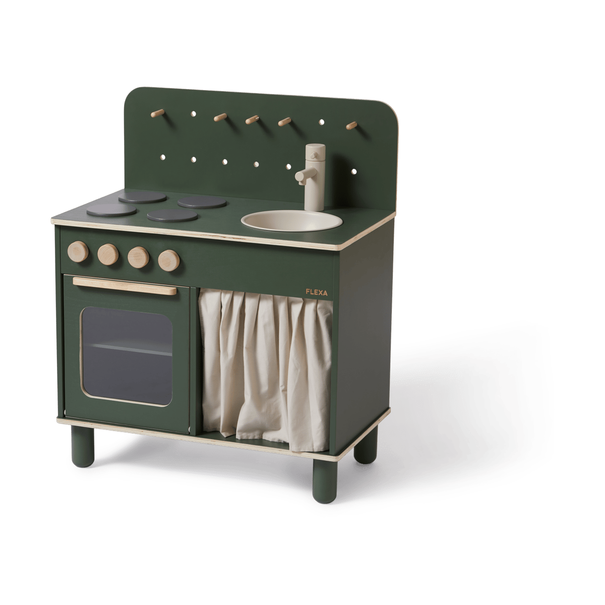 FLEXA Play toy kitchen 60x75 cm Deep Green | Scandinavian Design | Children's room accessories | Green
