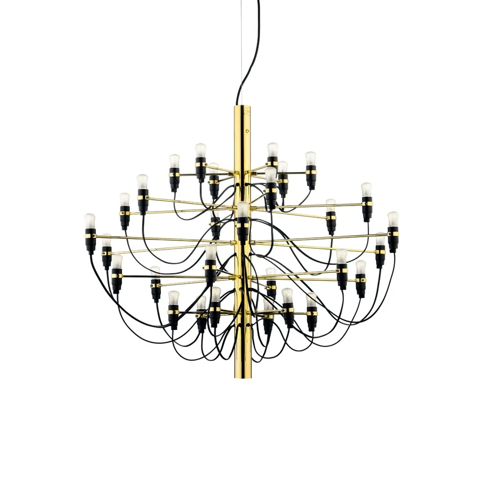 Flos 2097 Sarfatti chandelier Brass 30 lamps | Scandinavian Design | Pendant lamps | Gold-coloured