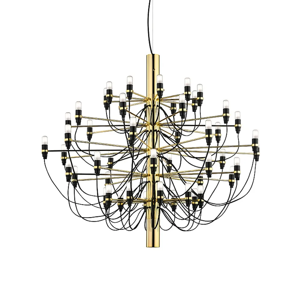 Flos 2097 Sarfatti chandelier Brass 50 lamps | Scandinavian Design | Pendant lamps | Gold-coloured