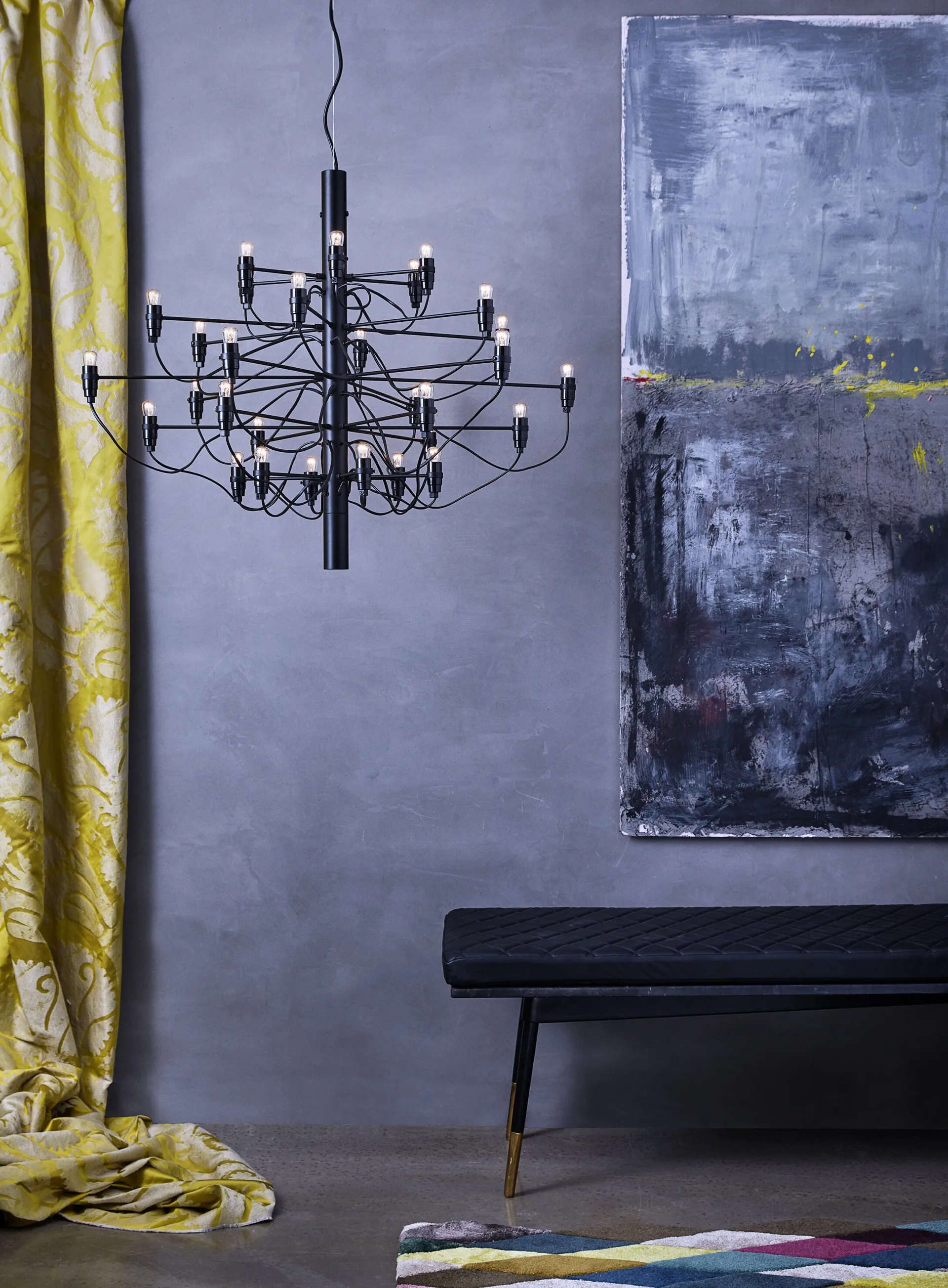 2097 Sarfatti chandelier, Chrome 30 lamps Flos
