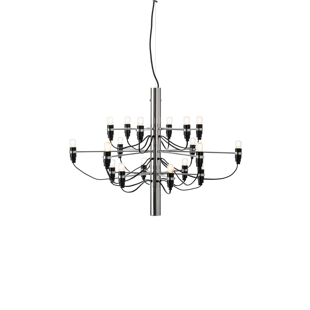 Flos 2097 Sarfatti chandelier LED Chrome 18 lamps | Scandinavian Design | Pendant lamps | Silver-coloured