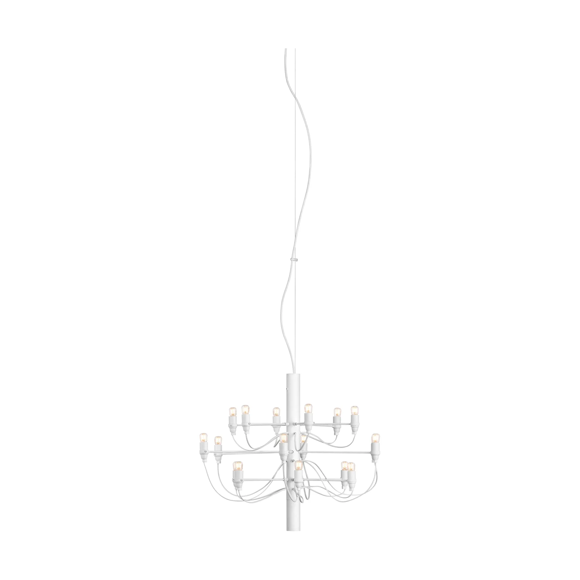 2097 Sarfatti chandelier LED, Matte White 18 Lamps Flos