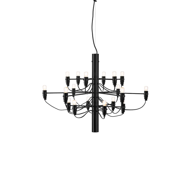 2097 Sarfatti chandelier, Matte black 18 lamps Flos