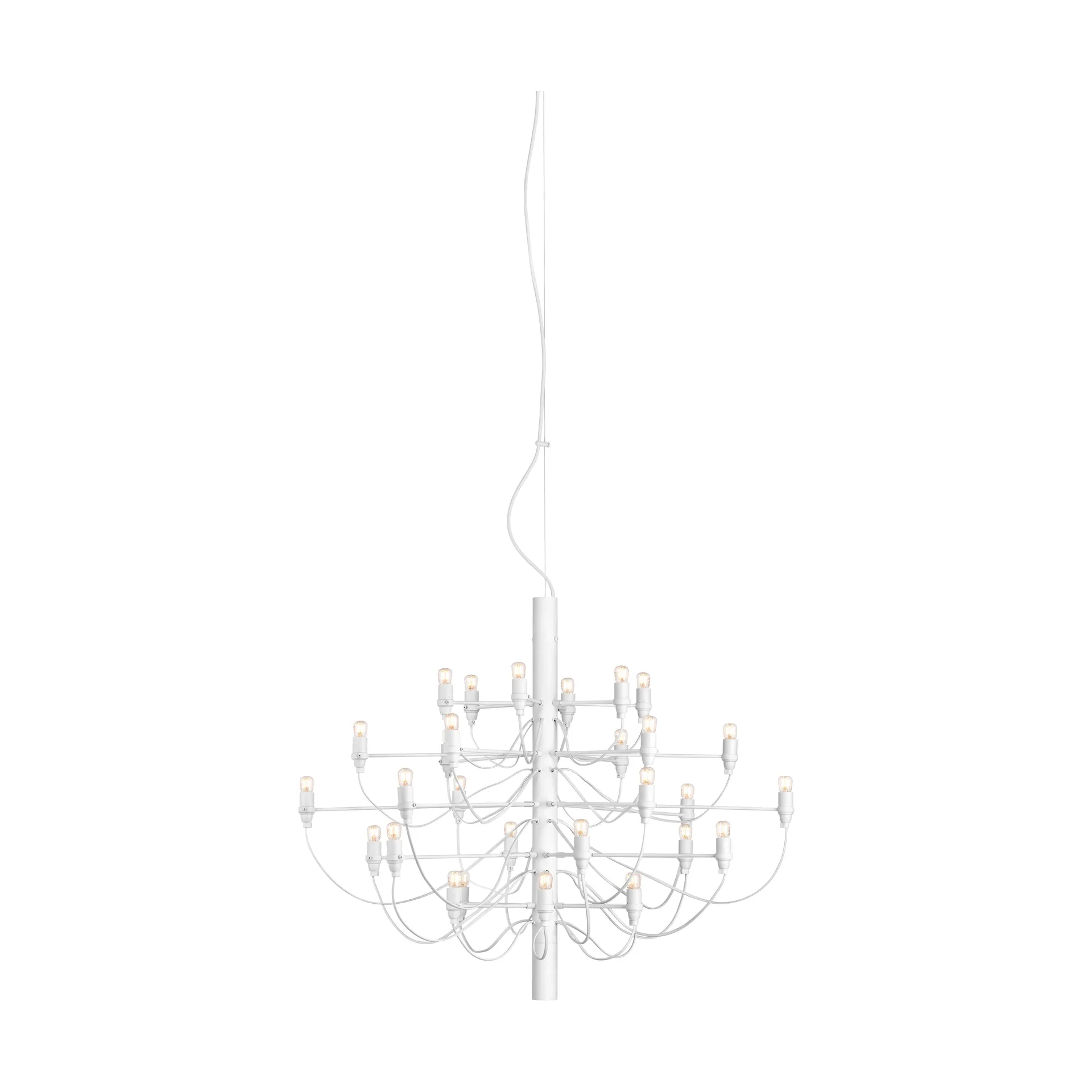 2097 Sarfatti chandelier, Matte White 30 lamps Flos