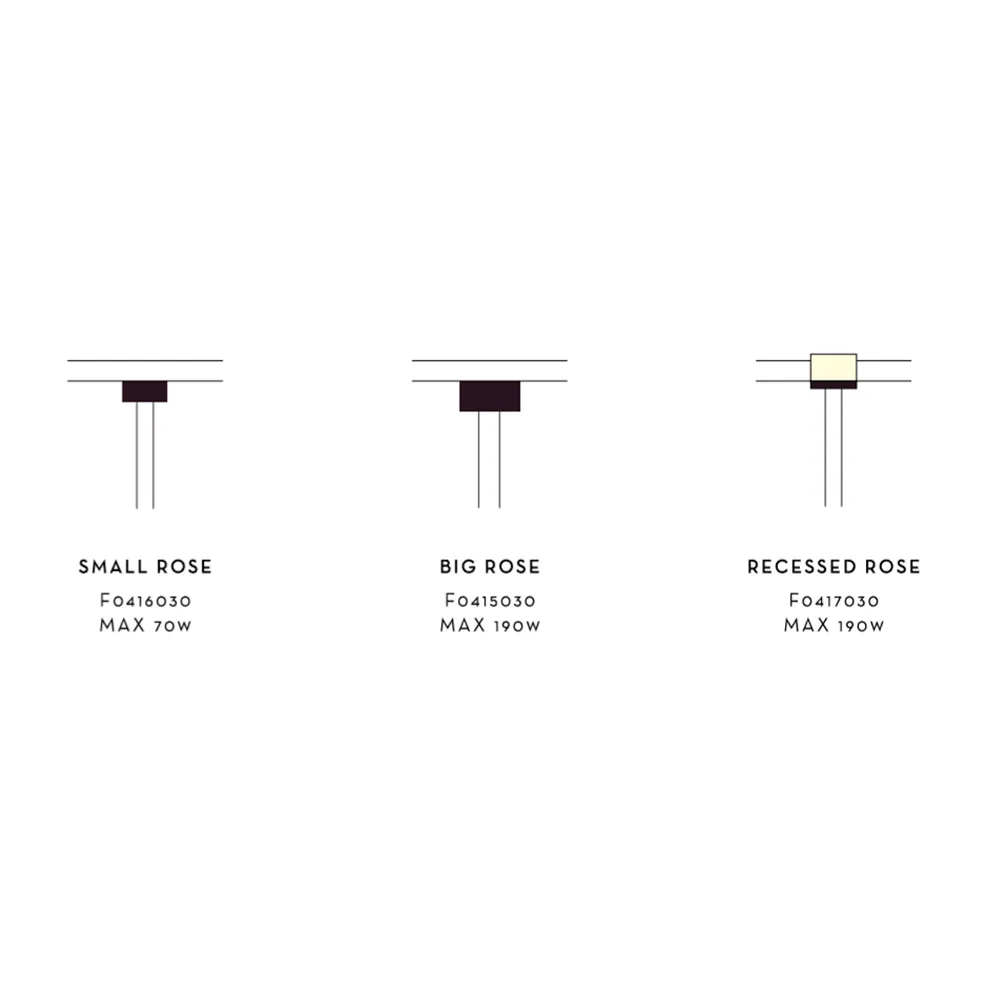 Arrangement Rose ceiling cup, Black, big Flos