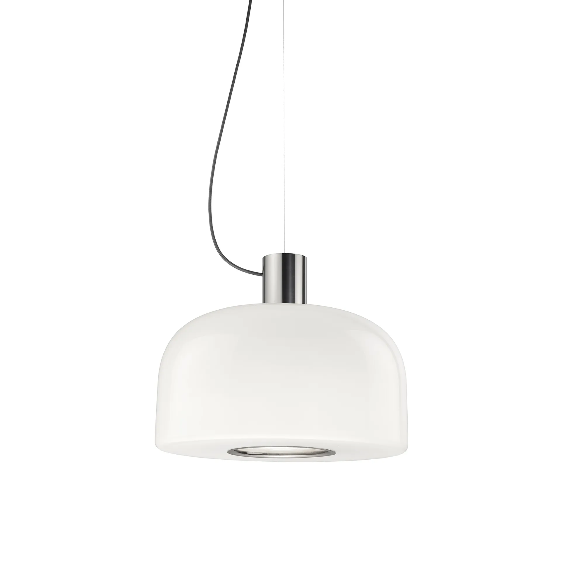 Bellhop Glass S1 pendant, Bright aluminum Flos