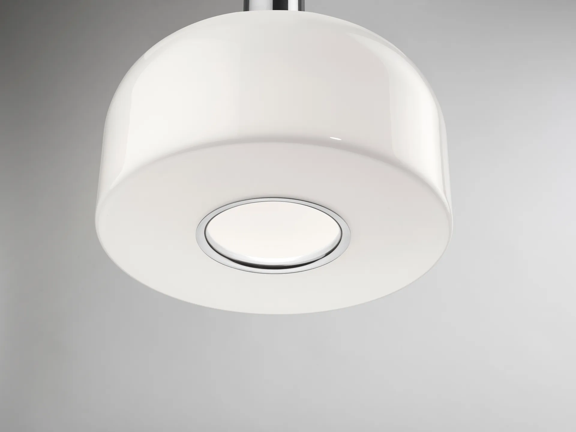 Bellhop Glass S1 pendant, Bright aluminum Flos