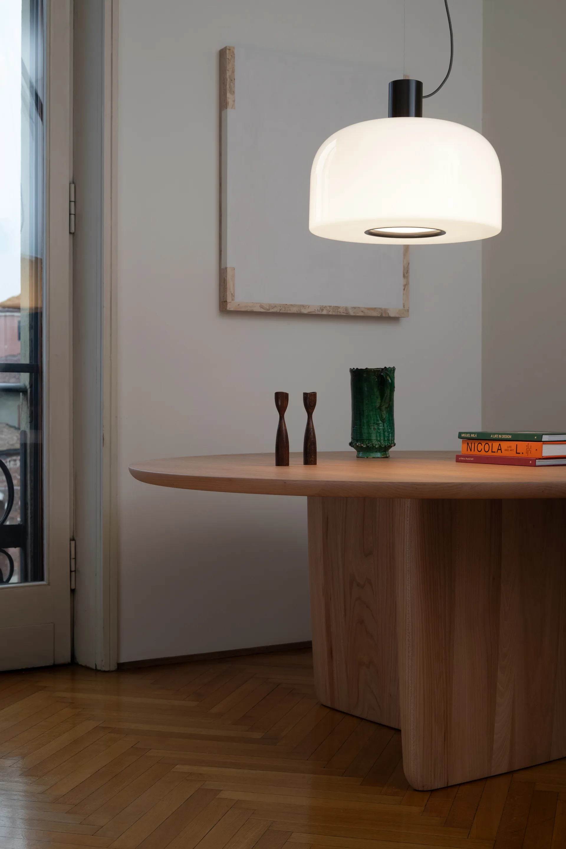 Bellhop Glass S1 pendant, Cioko Flos