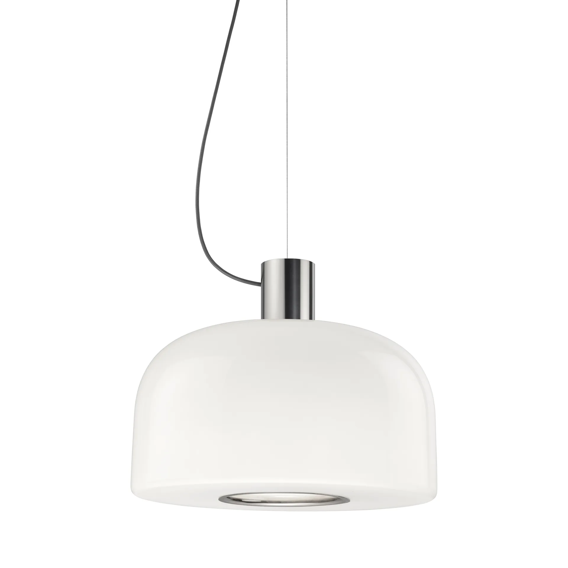 Bellhop Glass S2 pendant lamp, Bright aluminum Flos