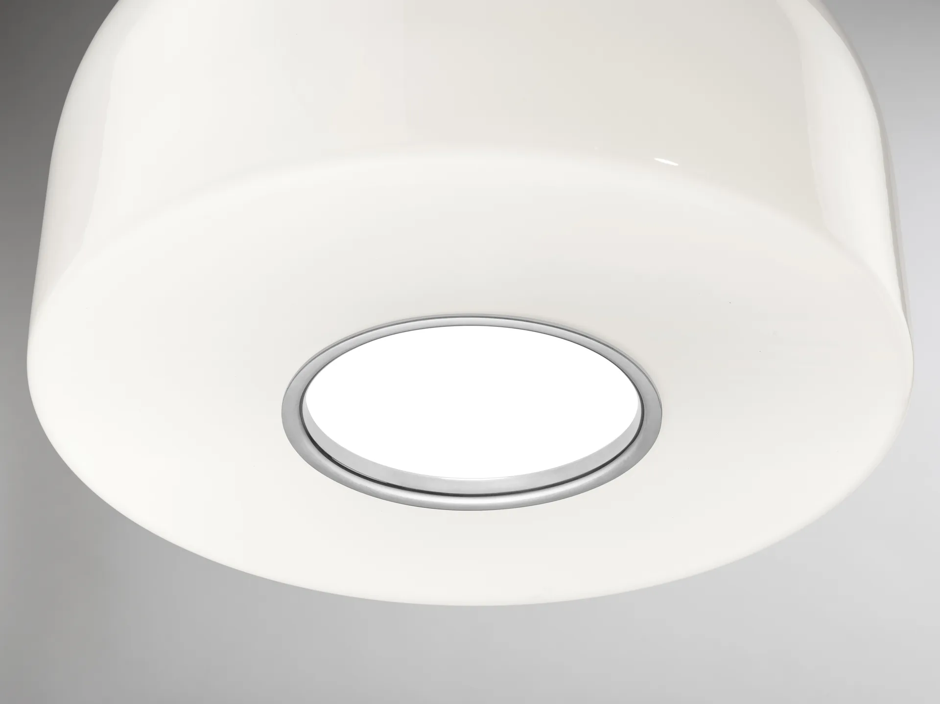 Bellhop Glass S2 pendant lamp, Bright aluminum Flos